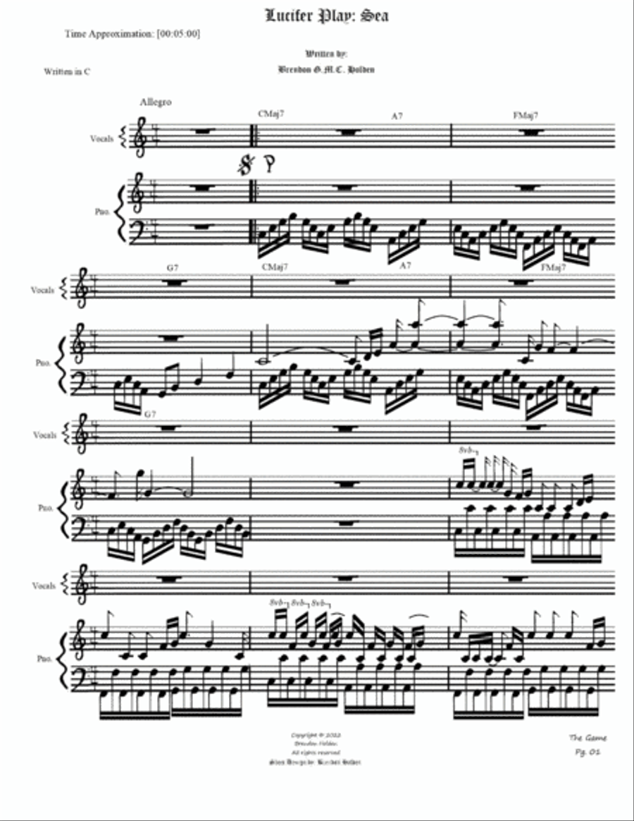 Lucifer Play: Sea Piano Solo scores gallery preview page 3