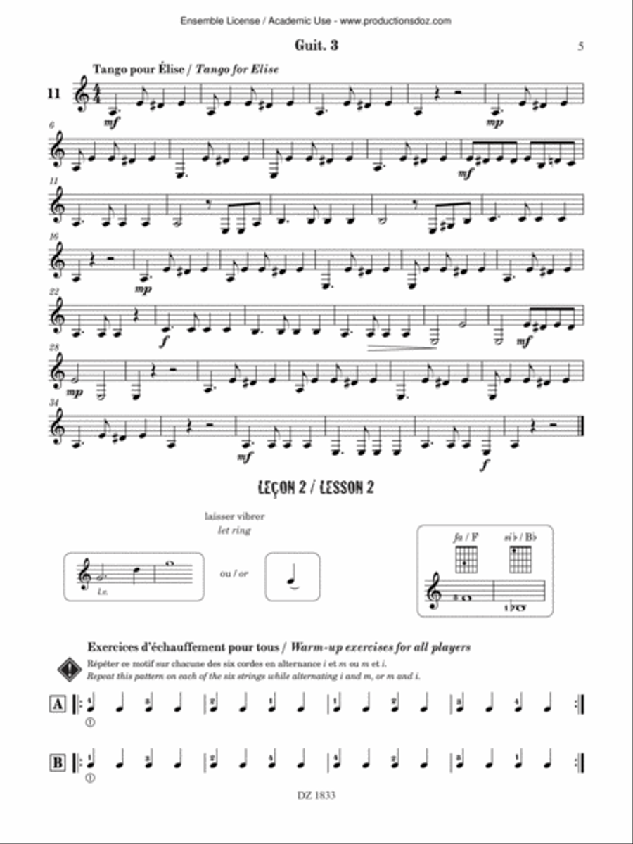 Ma guitare, mon band (guit. 3) vol. 2 Classical Guitar scores gallery preview page 5