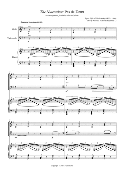 The Nutcracker - Pas De Deux (arr. for violin, cello and piano)