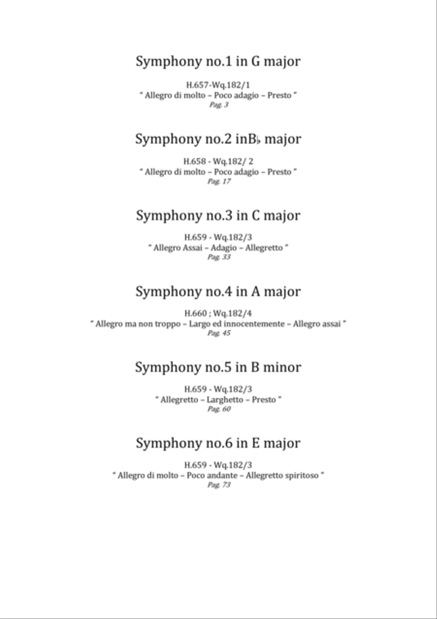 Bach C.P.E - Six symphonies - Piano version Piano Solo scores gallery preview page 2