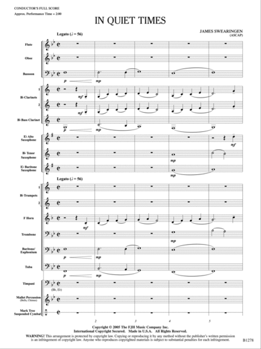 In Quiet Times: Score In Quiet Times: Score Concert Band scores gallery preview page 3