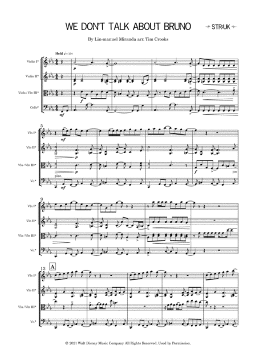 We Don't Talk About Bruno String Quartet scores gallery preview page 2