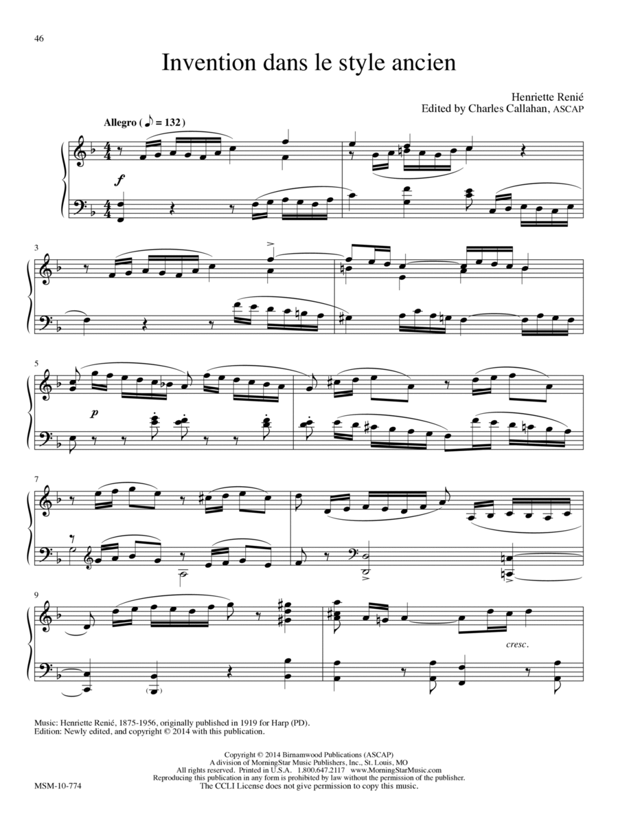 Invention dans le style ancien (F Major) Organ scores gallery preview page 1