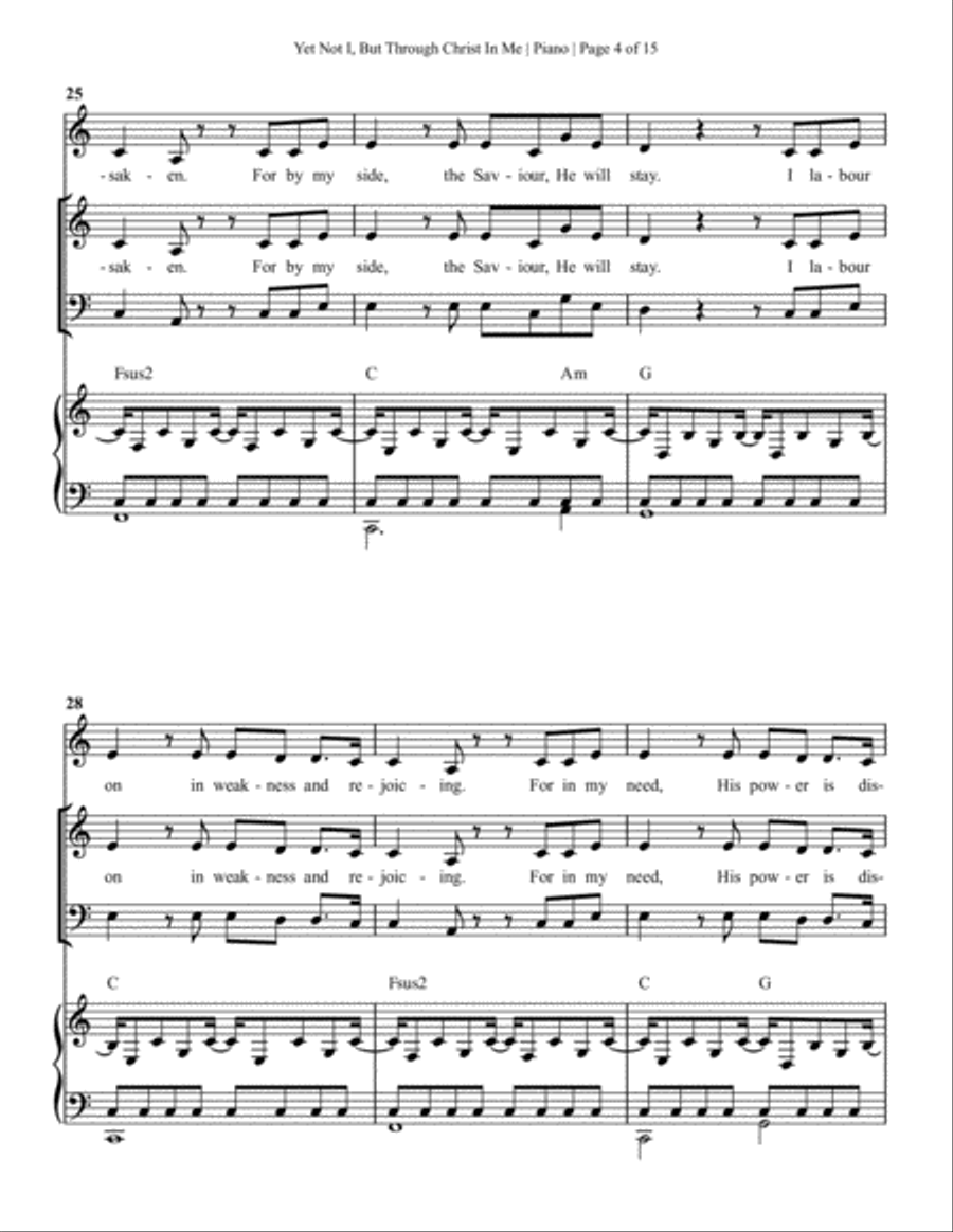 Yet Not I But Through Christ In Me 4-Part scores gallery preview page 5
