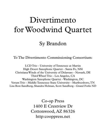 Divertimento for Woodwind Quartet image number null