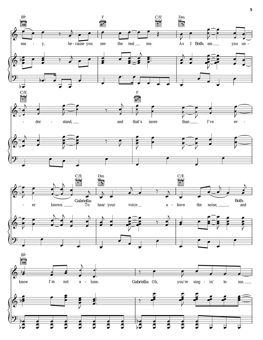 You Are The Music In Me (from High School Musical 2) Piano, Vocal, Guitar scores gallery preview page 5