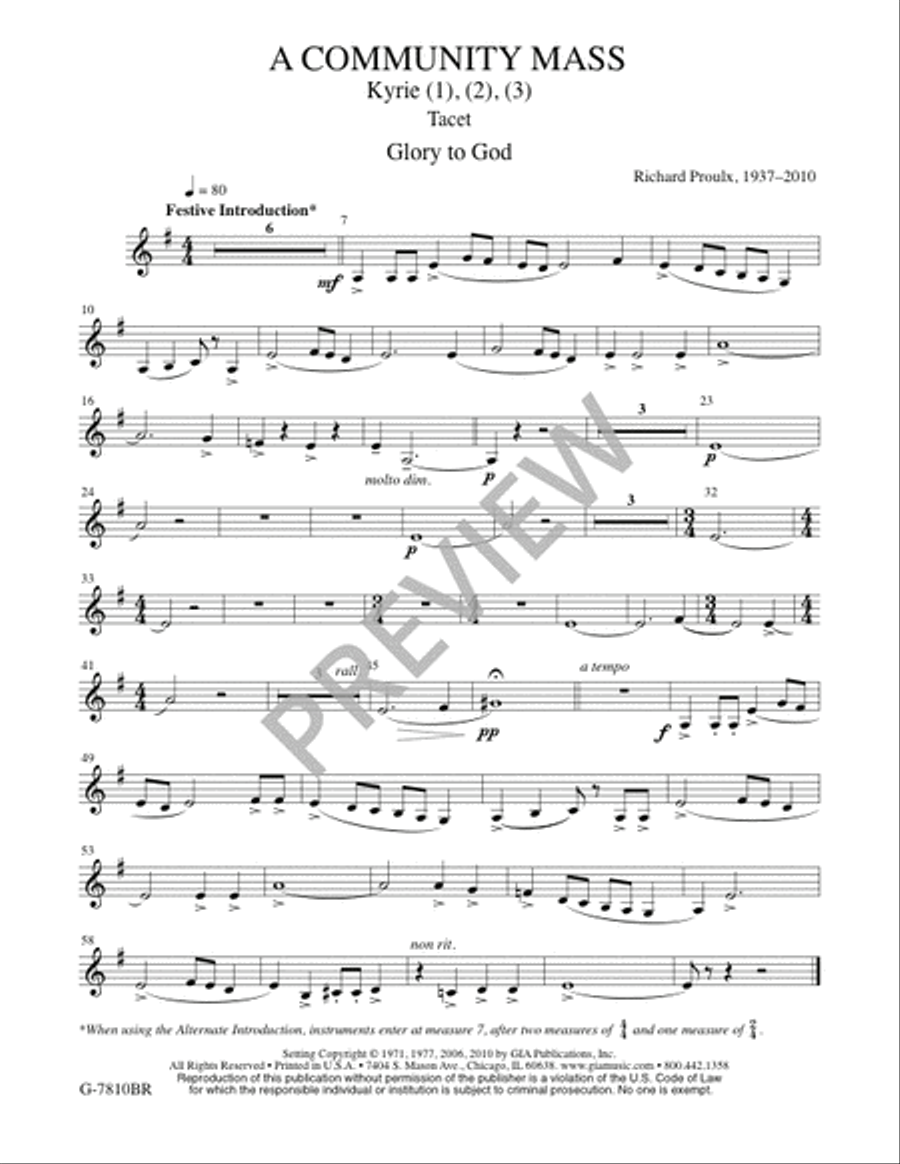 A Community Mass - Brass and Percussion edition Flute scores gallery preview page 7