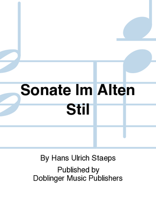 Book cover for Sonate im alten Stil