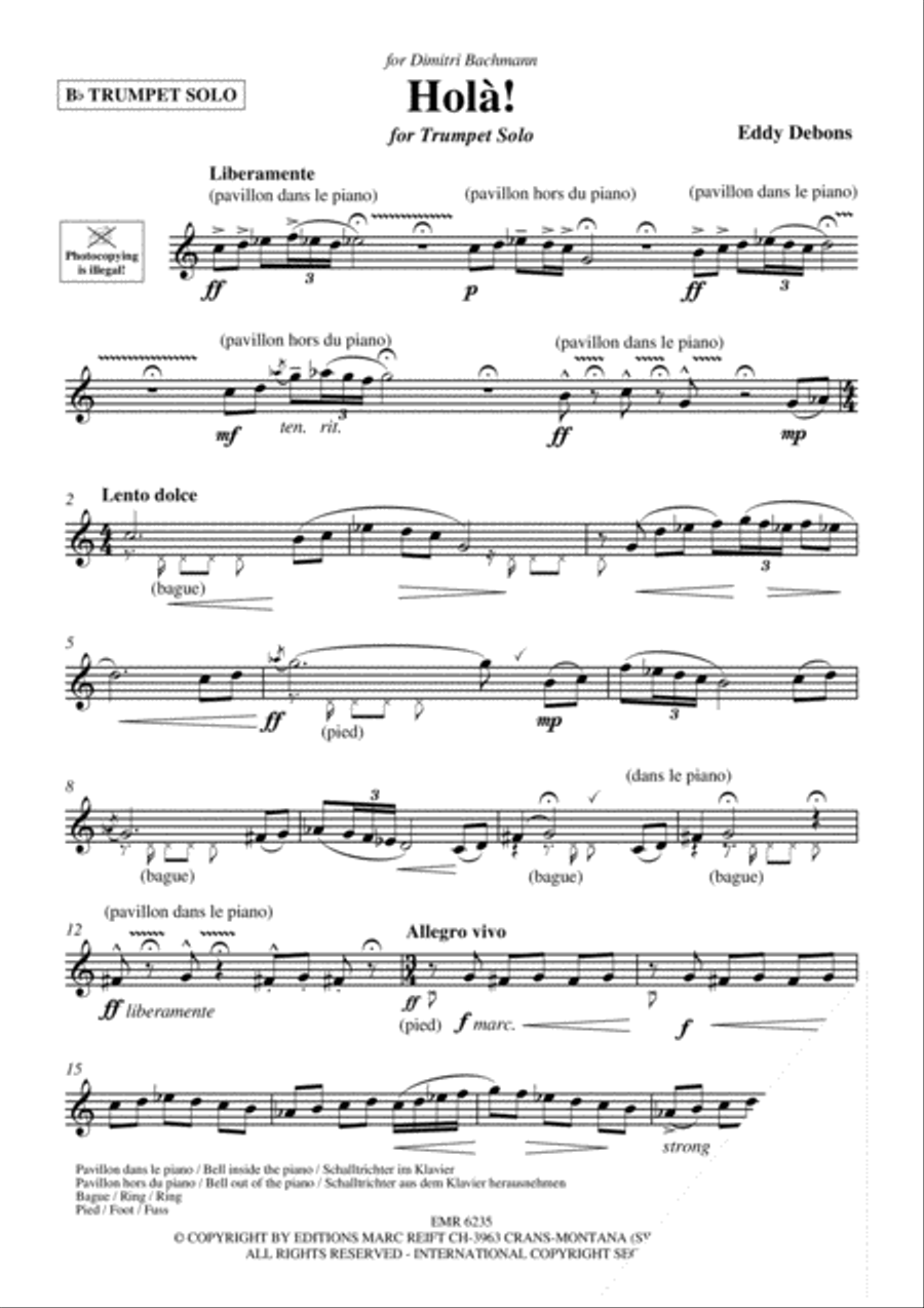 Hola! Hola! Trumpet Solo scores gallery preview page 3