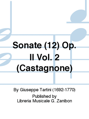 Book cover for Sonate (12) Op. II Vol. 2 (Castagnone)