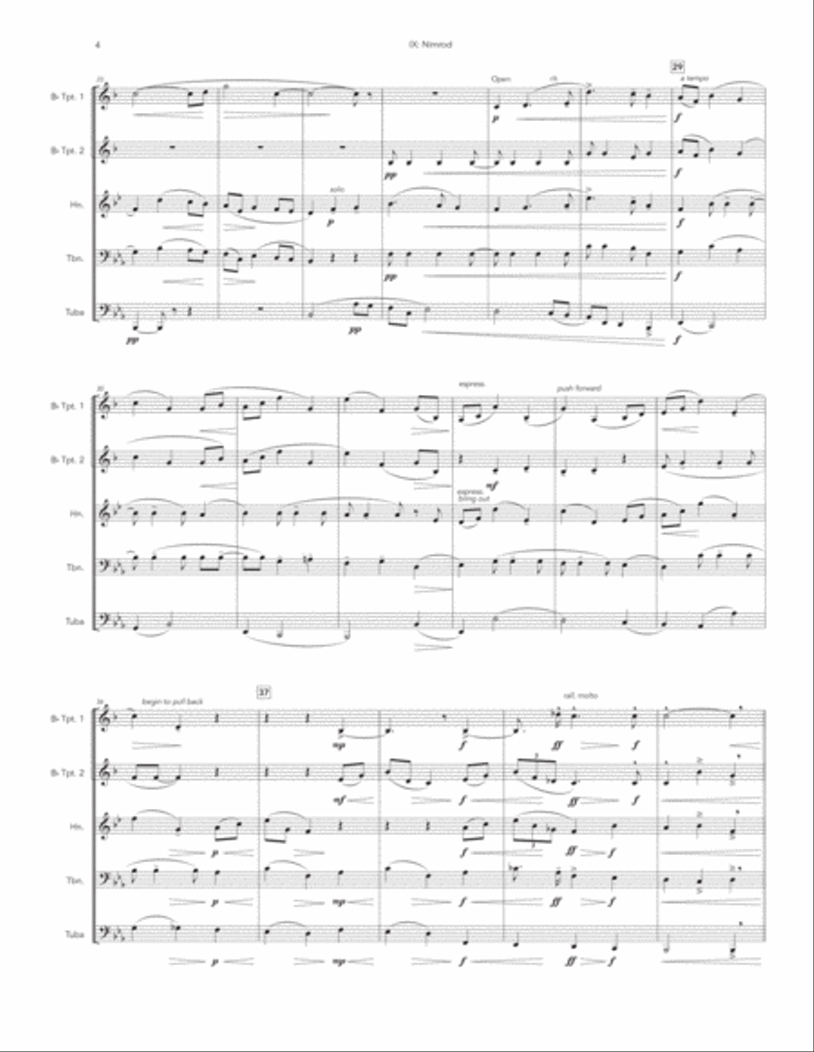 Nimrod for Brass Quintet Brass Quintet scores gallery preview page 4