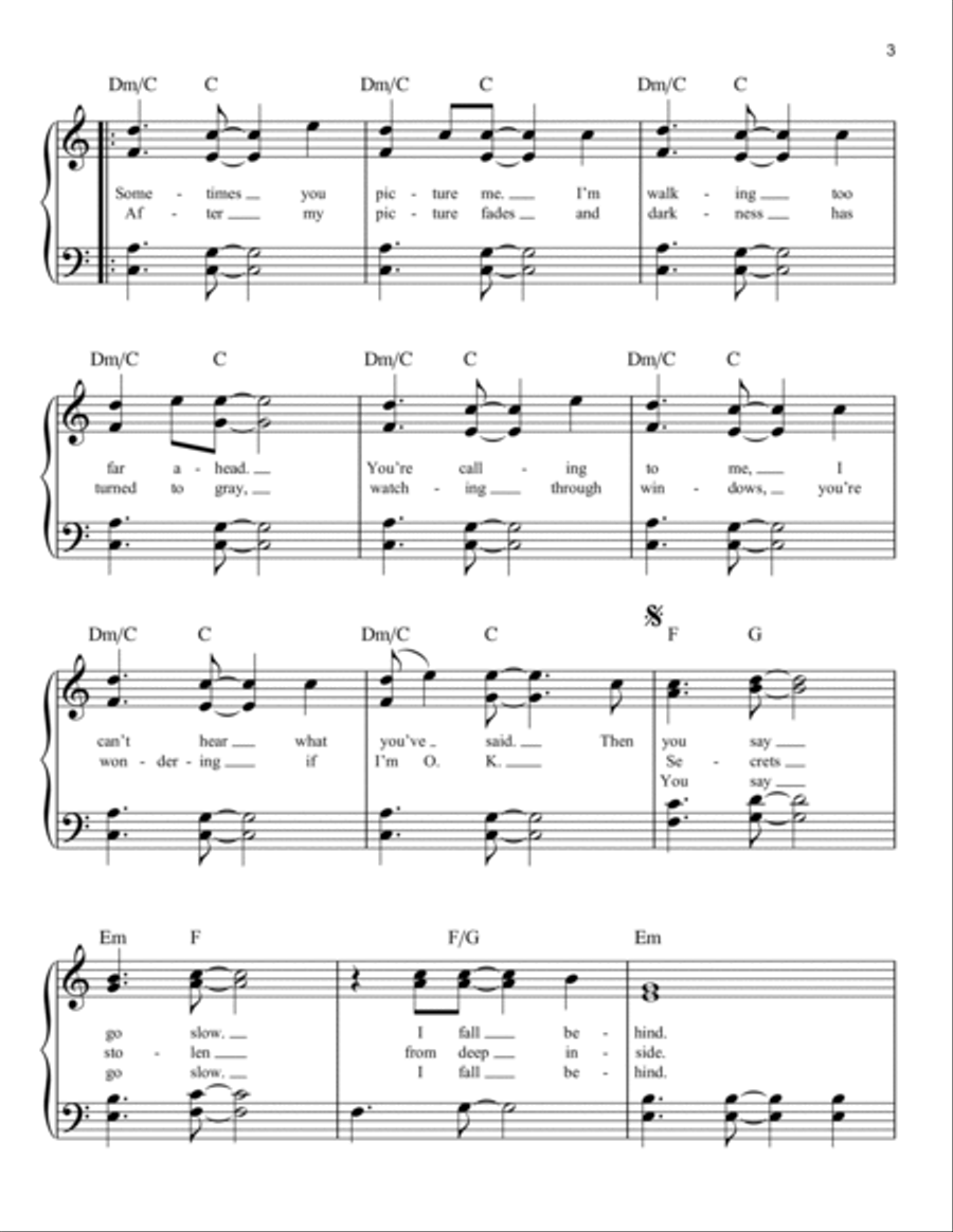 Time After Time Easy Piano scores gallery preview page 3