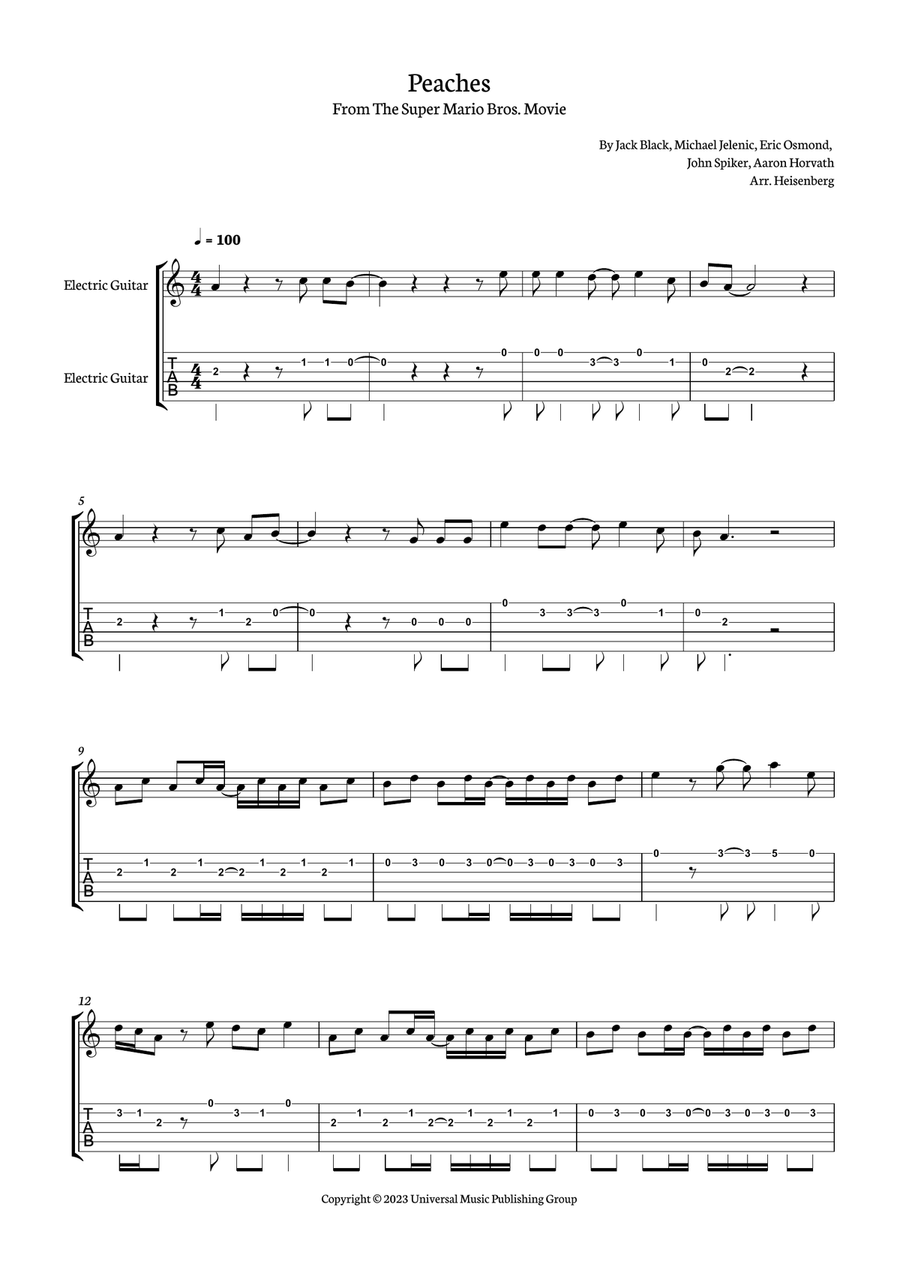 Peaches Peaches Acoustic Guitar scores gallery preview page 1