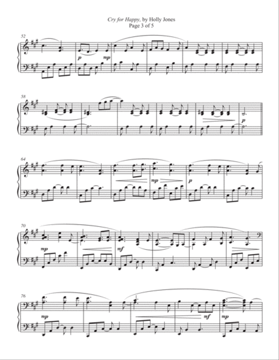 Cry for Happy Piano Solo scores gallery preview page 3