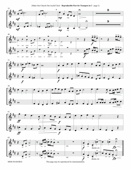 Make Our Church One Joyful Choir (Downloadable Brass Quartet Parts)