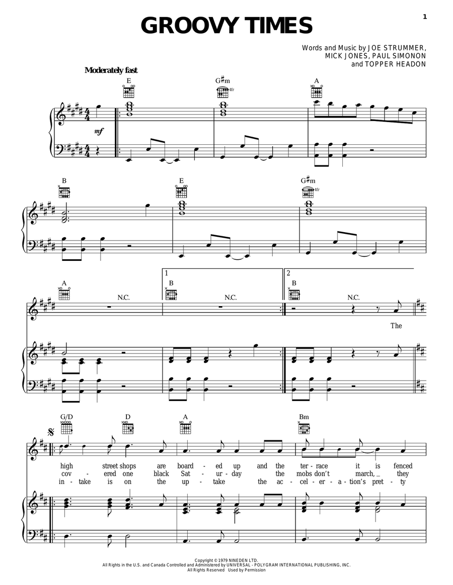 Groovy Times Groovy Times Piano, Vocal, Guitar scores gallery preview page 1