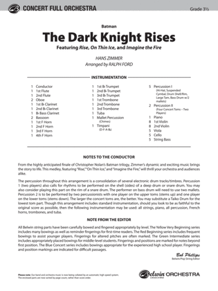 Book cover for Batman: The Dark Knight Rises: Score