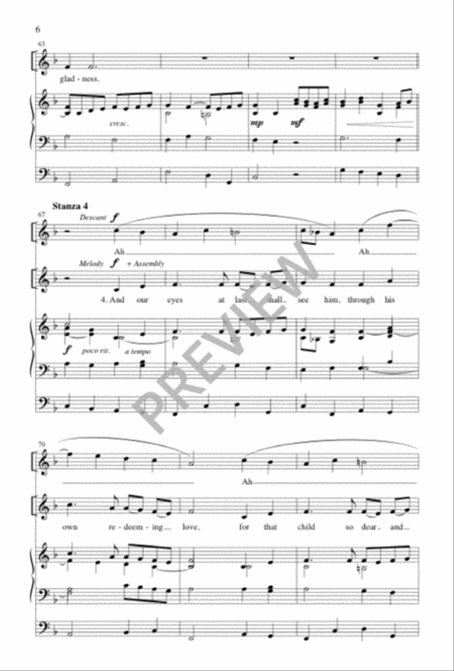 Once in Royal David's City 4-Part scores gallery preview page 6