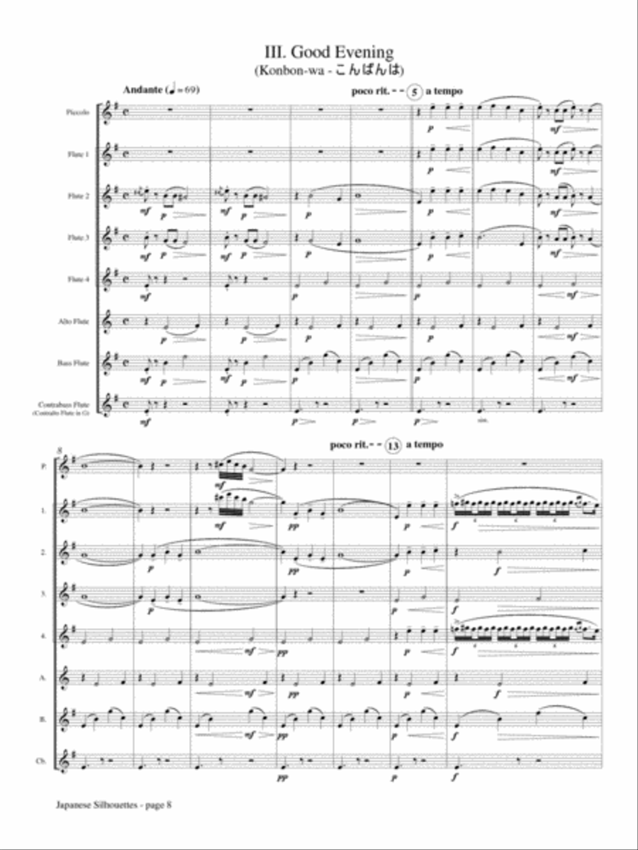 Japanese Silhouettes for Flute Choir Flute Choir scores gallery preview page 4