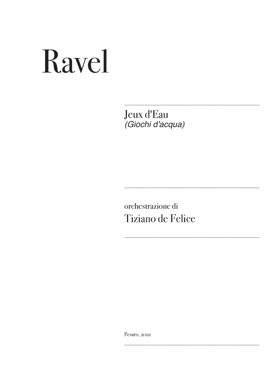Jeux d'eau for Orchestra - Maurice Ravel Full Orchestra scores gallery preview page 1