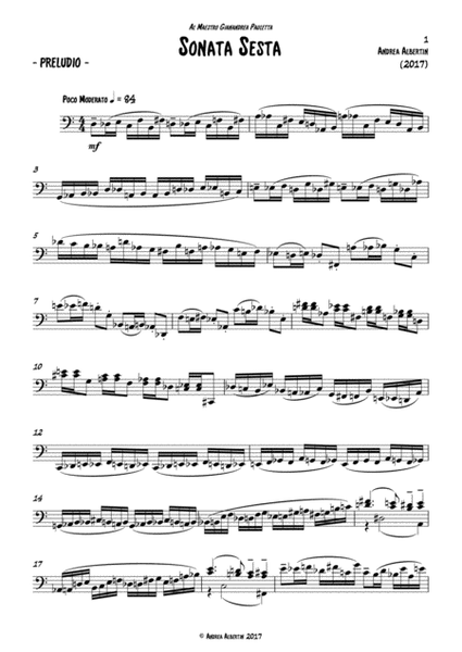 Sonata Sesta, for solo pedal Organ Solo - Digital Sheet Music