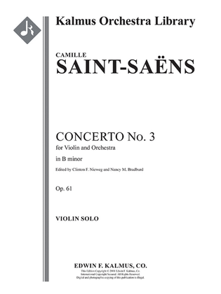 Book cover for Concerto for Violin No. 3 in B minor, Op. 61