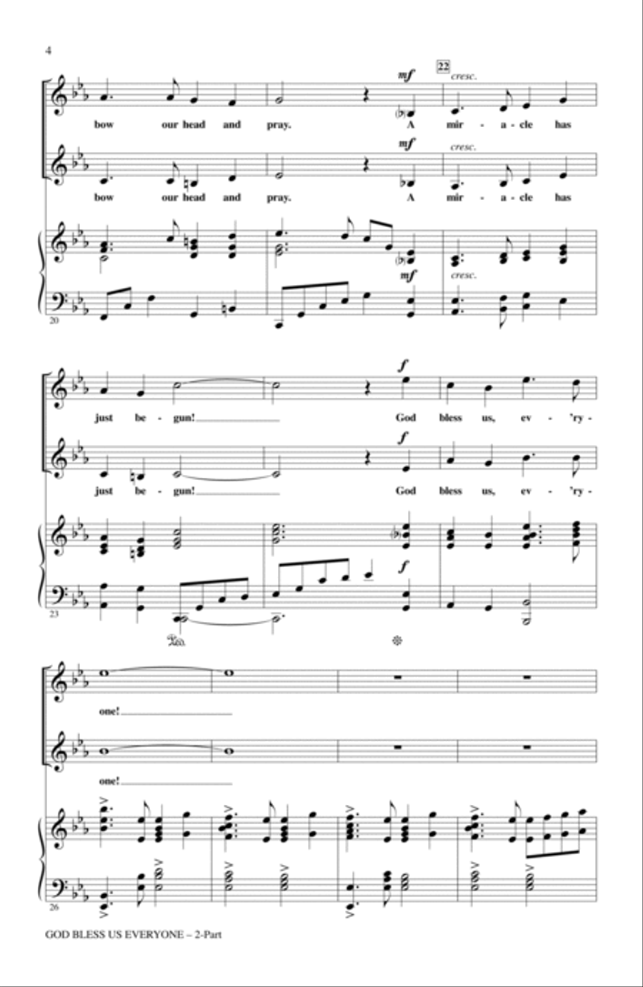 God Bless Us Everyone 2-Part scores gallery preview page 3