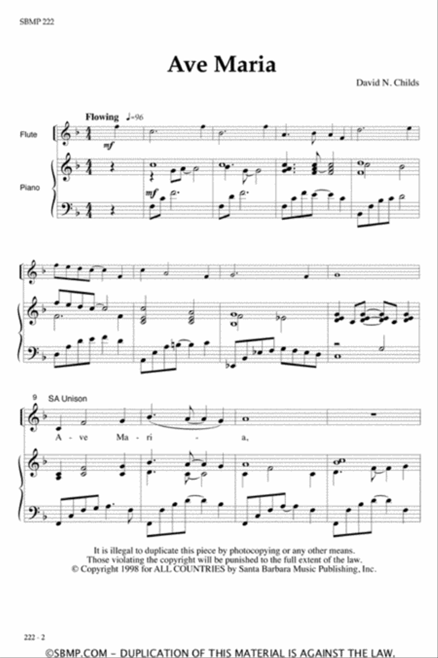 Ave Maria - SSA Octavo SSA scores gallery preview page 2