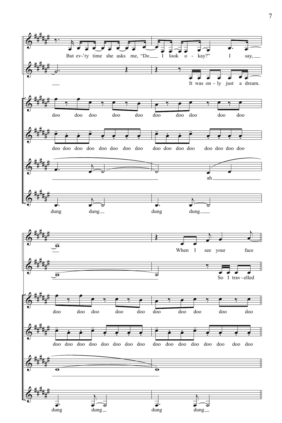 Just The Way You Are/Just A Dream (Mashup) (from Pitch Perfect) (arr. Deke Sharon) SSA scores gallery preview page 6