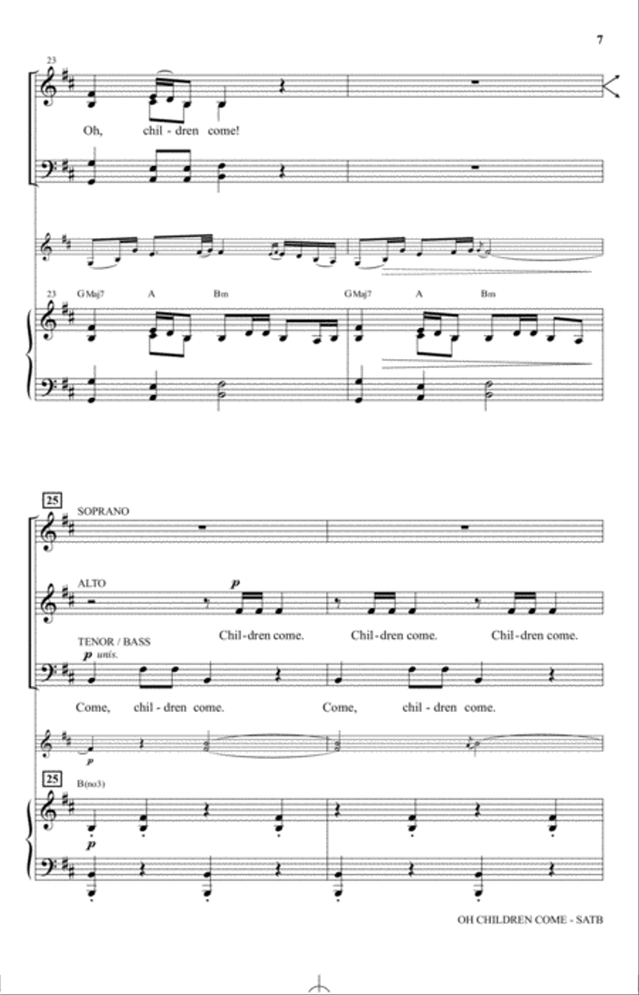Oh Children Come 4-Part scores gallery preview page 6