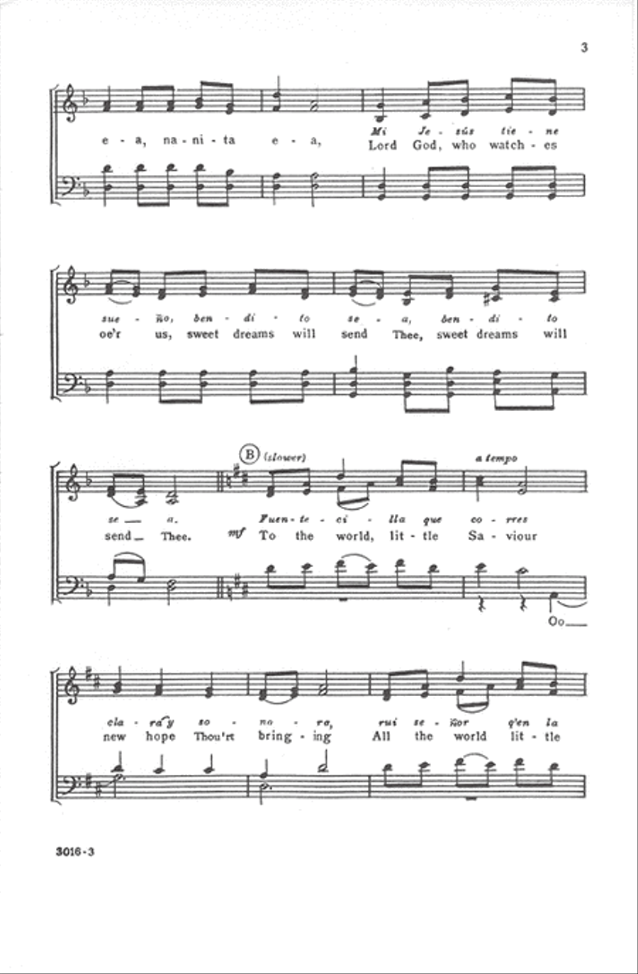 A La Nanita Nana - SATB 4-Part scores gallery preview page 3