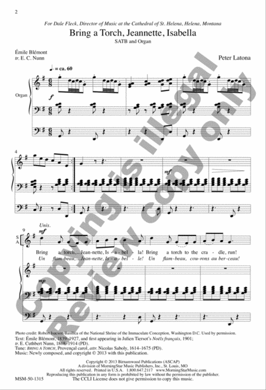 Bring a Torch, Jeanette, Isabella 4-Part scores gallery preview page 2
