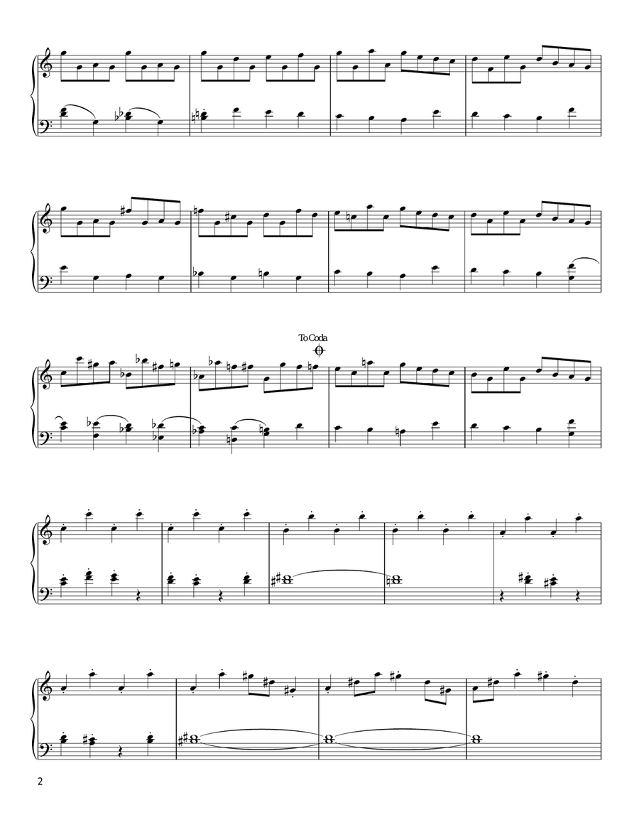 Sleigh Ride (in the style of Franz Josef Haydn) (arr. David Pearl) Piano Solo scores gallery preview page 2