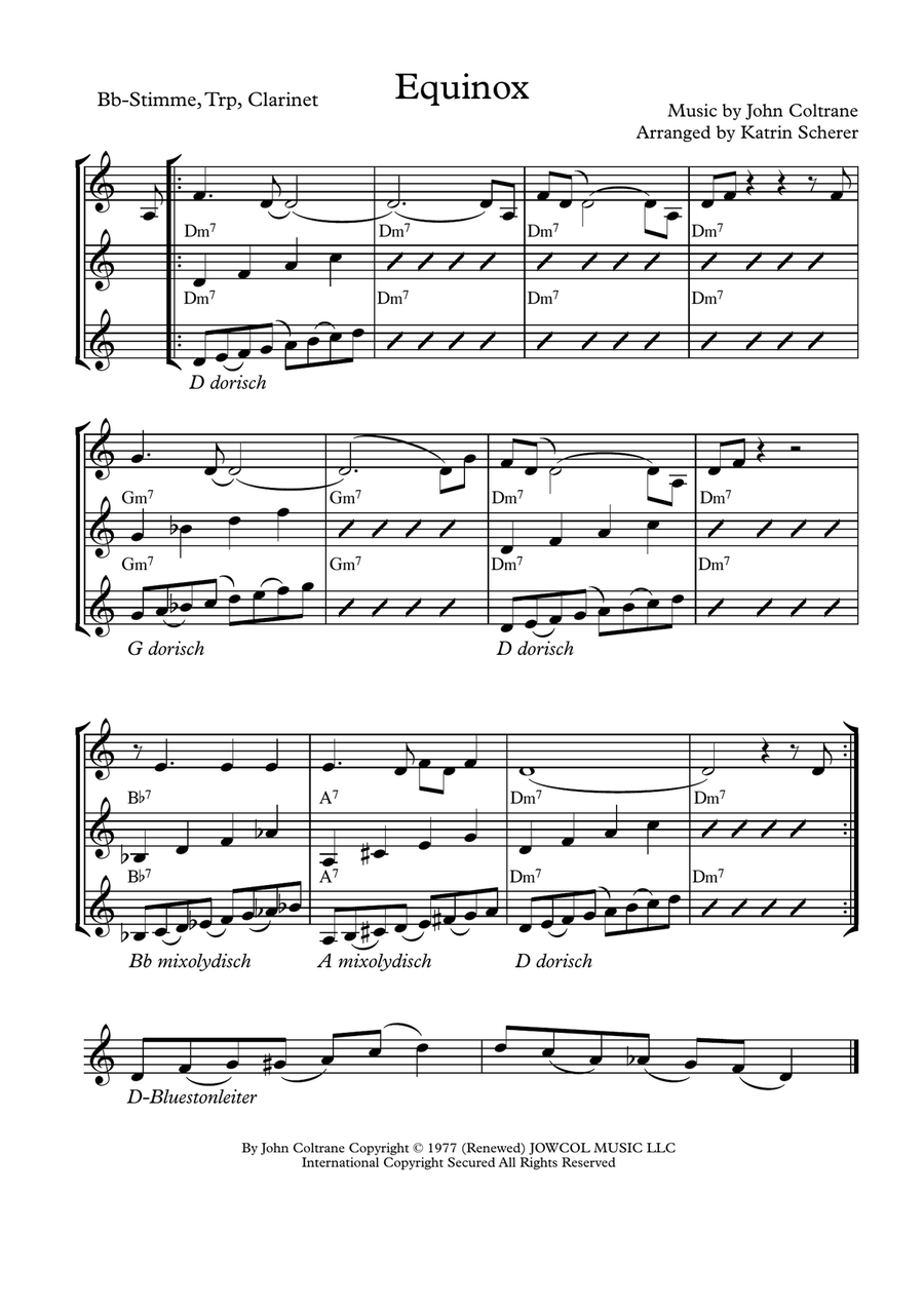 Equinox Clarinet scores gallery preview page 1