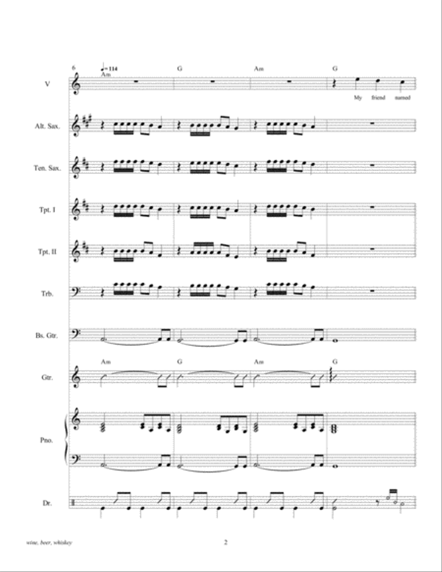 Wine, Beer Whiskey Large Ensemble scores gallery preview page 4