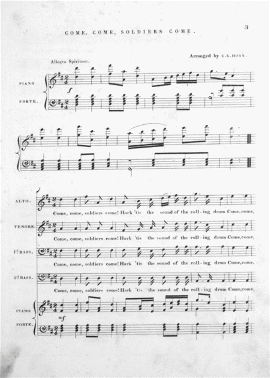 Come! Come! Soldiers Come 4-Part scores gallery preview page 2
