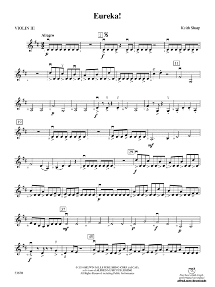 Eureka!: 3rd Violin (Viola [TC]) String Orchestra scores gallery preview page 1
