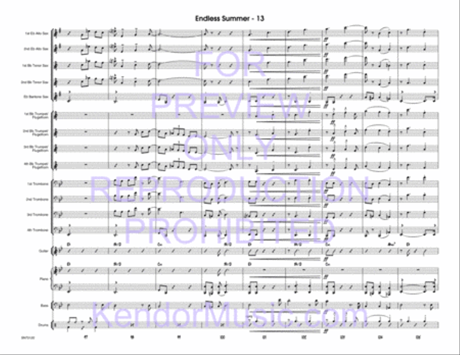Endless Summer (Full Score) Jazz Ensemble scores gallery preview page 14