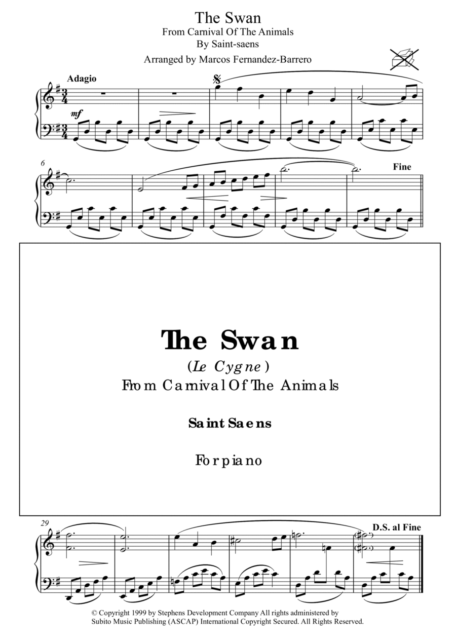 The Swan The Swan Piano Solo scores gallery preview page 1