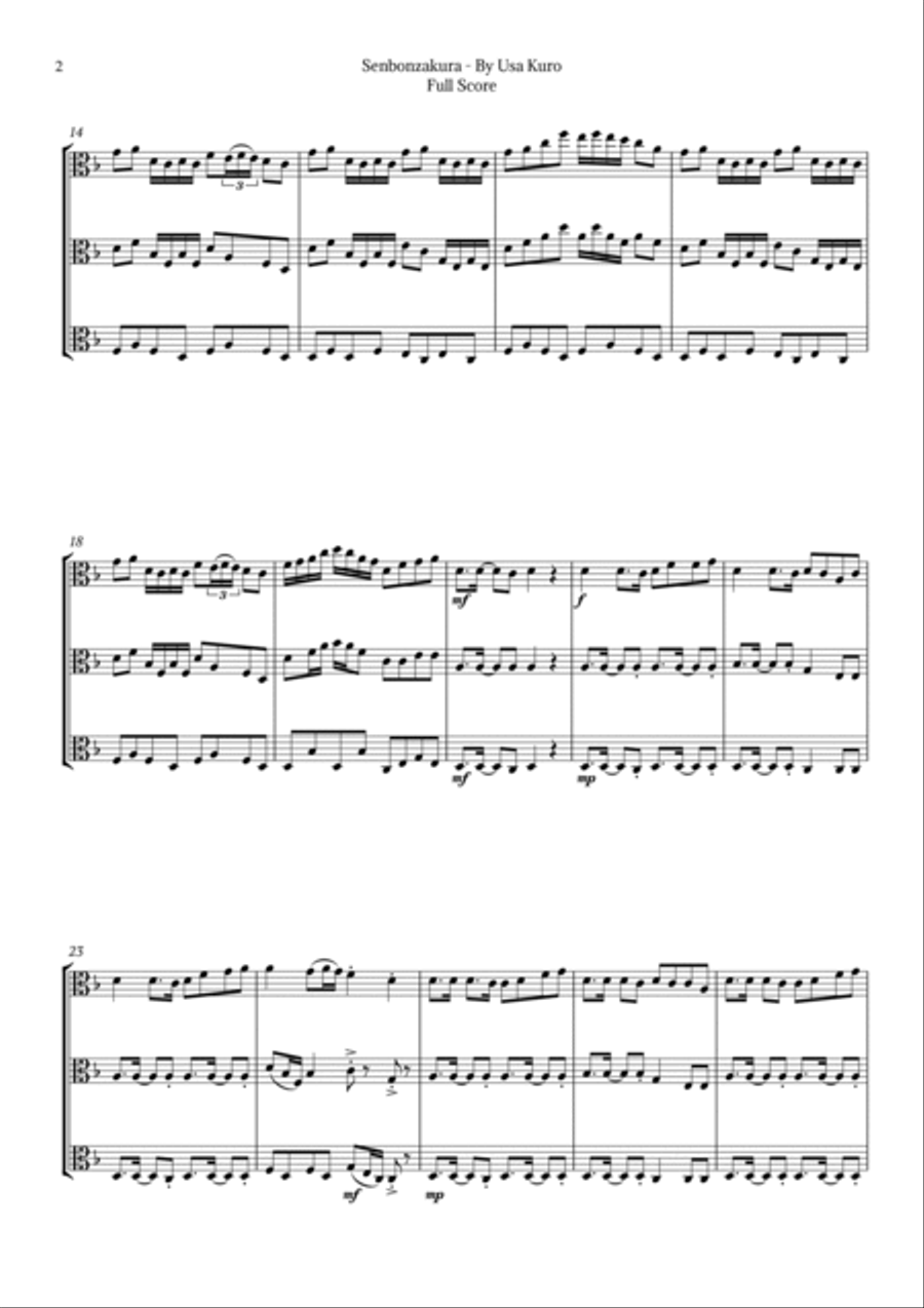 Senbonzakura String Trio scores gallery preview page 2