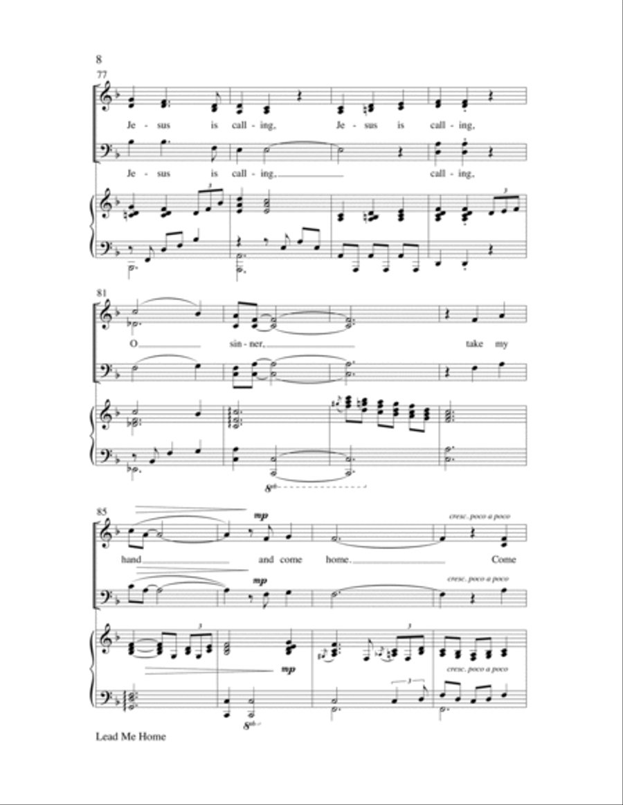 Lead Me Home (Precious Lord, Take My Hand) with Softly and Tenderl-Digital Version Choir scores gallery preview page 8