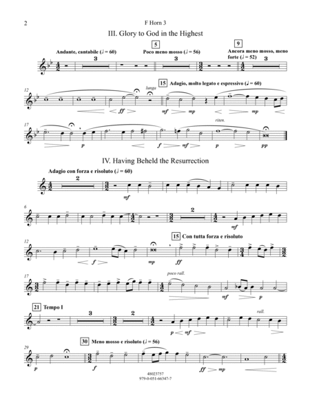 Suite from All-Night Vigil (Vespers) - F Horn 3