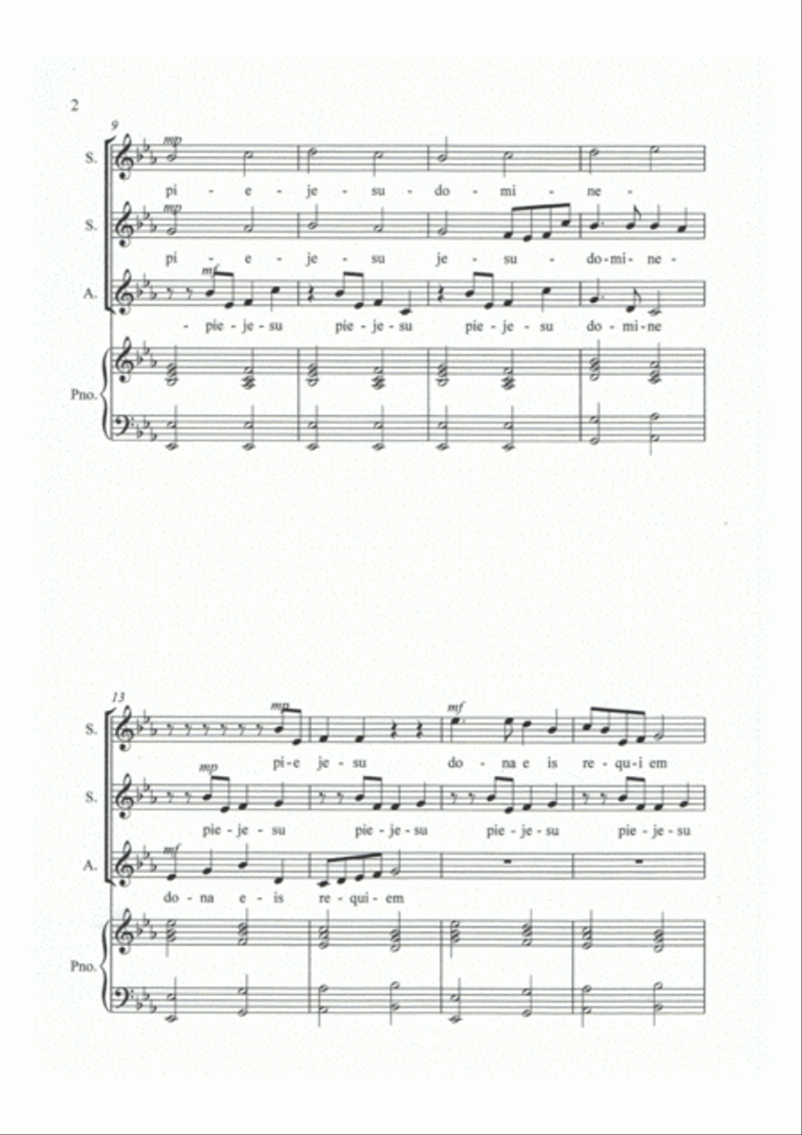 Pie Jesu Choir scores gallery preview page 3