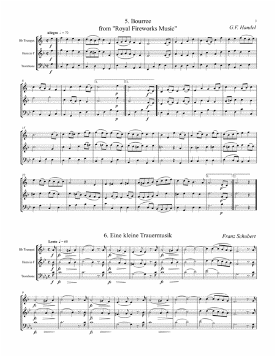 Classical Trio Album Brass Trio scores gallery preview page 4