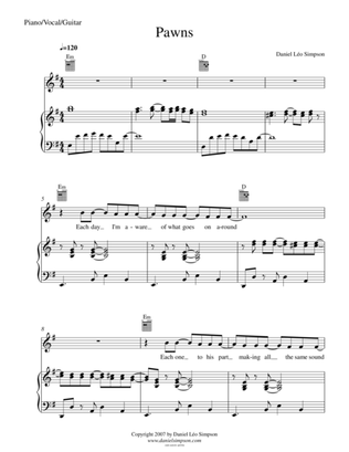 Pawns (Piano/Vocal/Guitar)