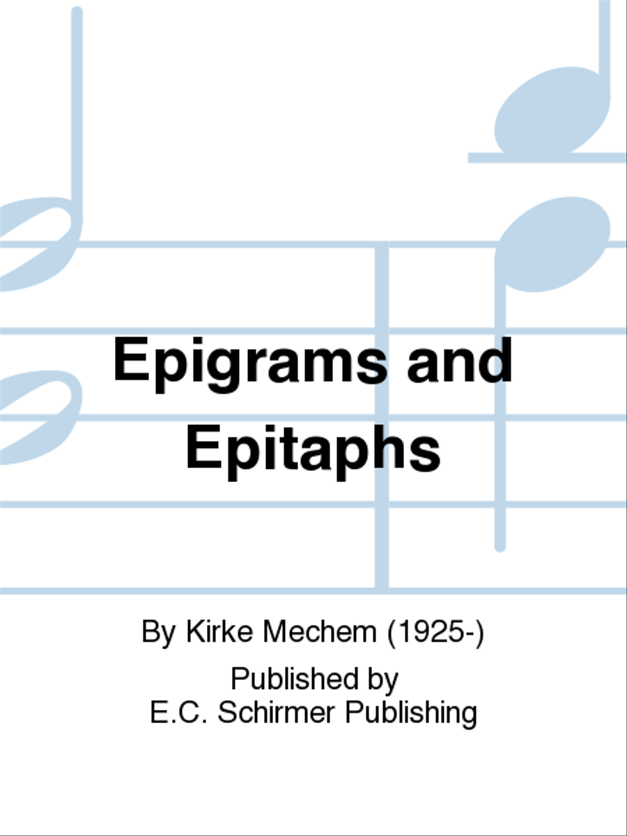 Epigrams and Epitaphs (21 Catches and Canons in 2-8 Parts) Choir scores gallery preview page 1