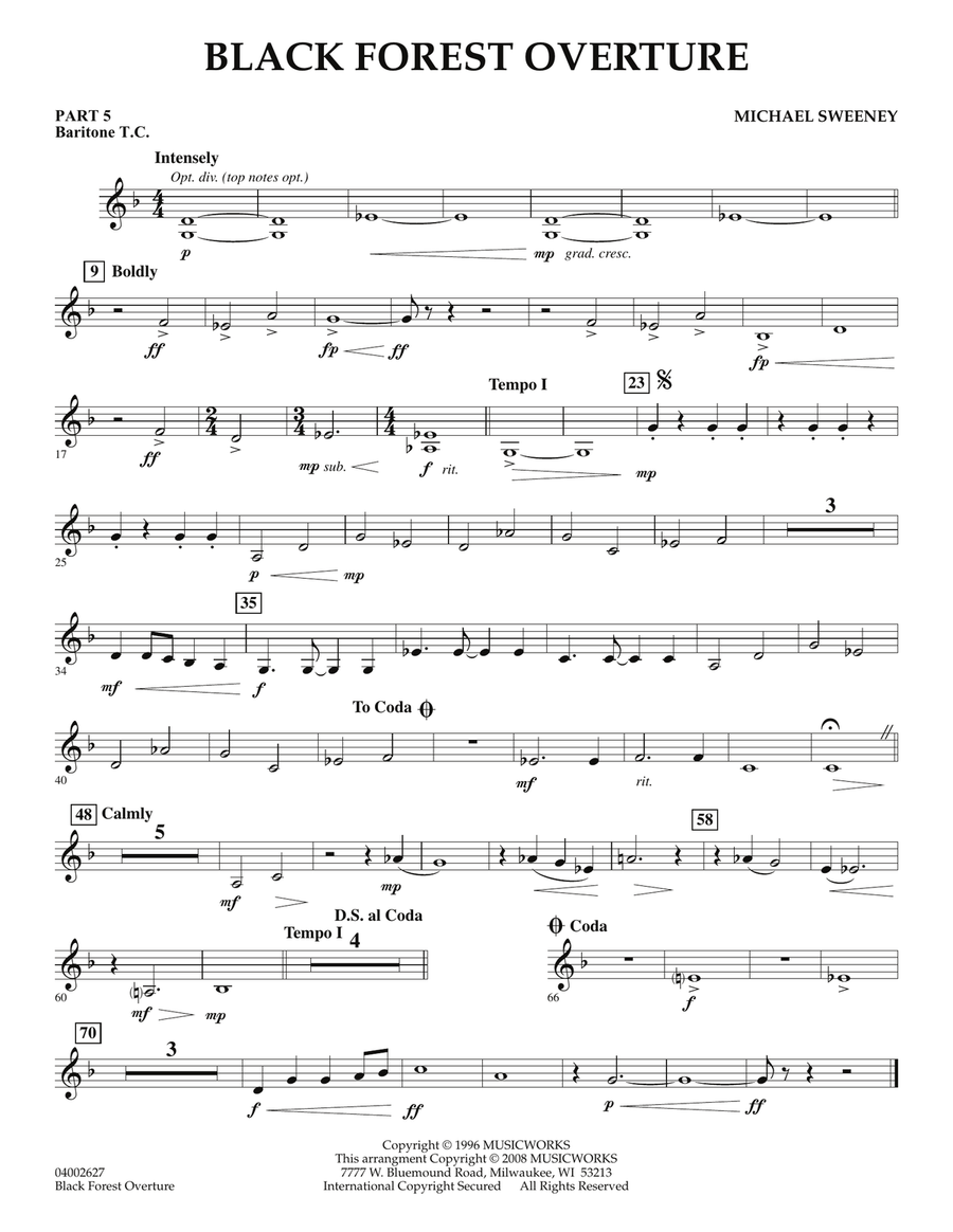Black Forest Overture - Pt.5 - Baritone T.C. Concert Band scores gallery preview page 1