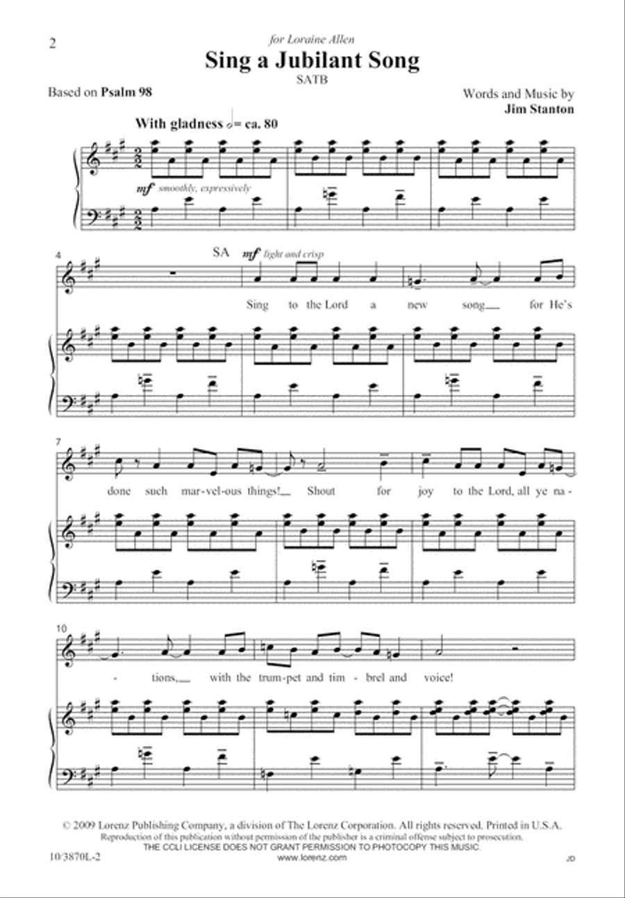 Sing a Jubilant Song 4-Part scores gallery preview page 3
