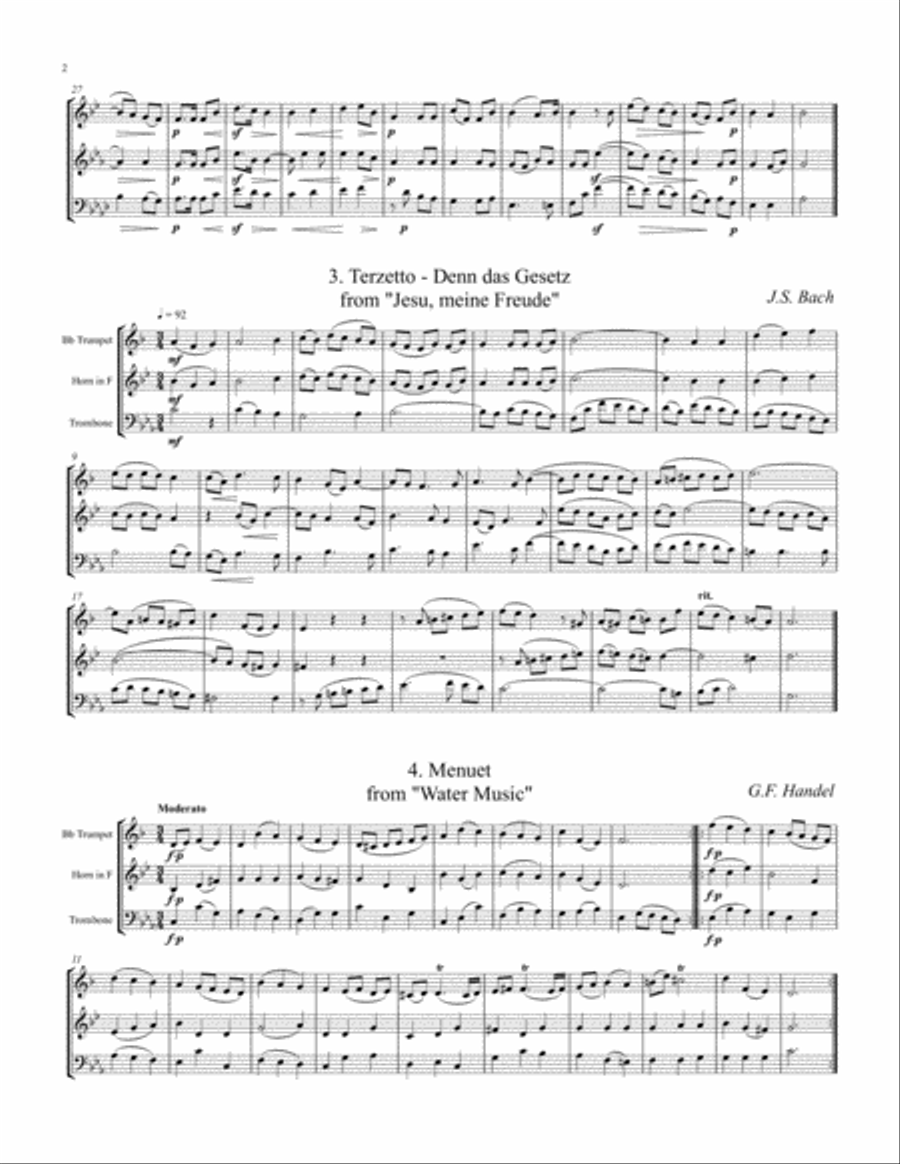 Classical Trio Album Brass Trio scores gallery preview page 3