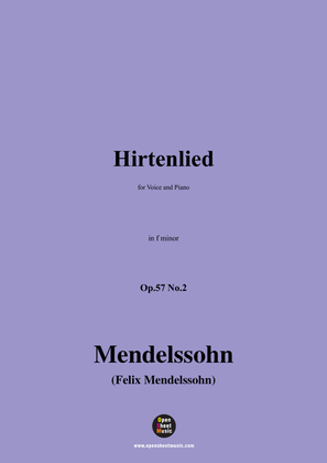 Book cover for F. Mendelssohn-Hirtenlied,Op.57 No.2,in f minor